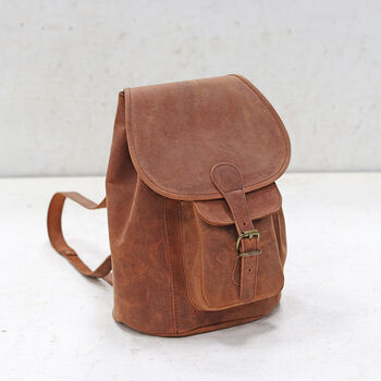 Vintage Style Small Handmade Leather Backpack, 5 of 12