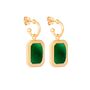 Rectangular Emerald Green Crystal Hoops, thumbnail 2 of 4