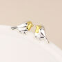 Gold Plated Sterling Silver Robin Stud Earrings – 10mm X 7mm, thumbnail 2 of 6