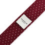 Men's Square End Knitted Tie With Dots | Wine Red, thumbnail 4 of 5