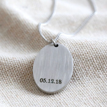 Men's Personalised Oval Pendant Necklace, 3 of 7
