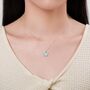 Sterling Silver Tiny Dainty Forget Me Not Flower Pendant Necklace, thumbnail 6 of 11
