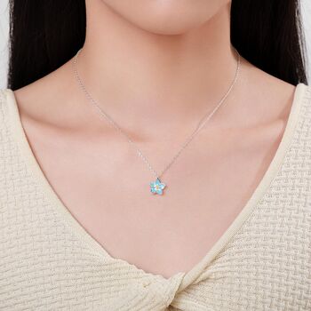 Sterling Silver Tiny Dainty Forget Me Not Flower Pendant Necklace, 6 of 11