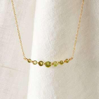 Green Peridot Bar Chain Necklace, 4 of 8