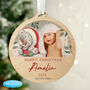 Personalised Tiny Tatty Teddy First Christmas Photo Wooden Christmas Tree Decoration, thumbnail 3 of 4