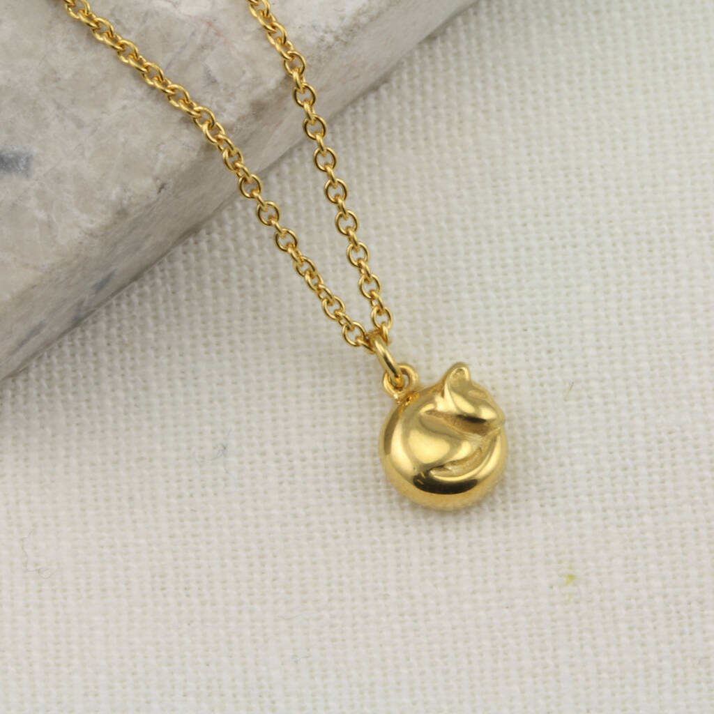 9ct Gold Tiny Cat Necklace By Jana Reinhardt