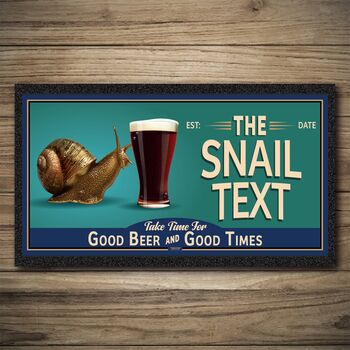 Personalised Bar Runner And Coasters Boozy Snail, 2 of 8