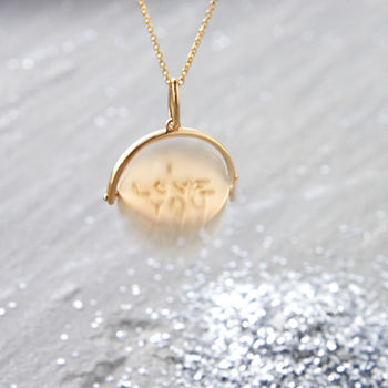 Gold Plated Or Silver 'I Love You' Spinner Necklaces, 3 of 6