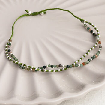 Sterling Silver Double Gemstone Friendship Bracelet, 4 of 11