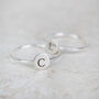 Sterling Silver Personalised Initial Charm Ring, thumbnail 3 of 4