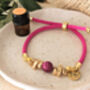 Magenta Aromatherapy Essential Oil Diffuser Bracelet With Lava Bead And Hematite, thumbnail 1 of 3