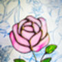 Pink Rose Flower Stem Faux Glass Flowers, thumbnail 6 of 11