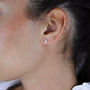 Tiny Crescent Moon Stud Earrings, thumbnail 3 of 8