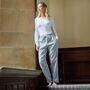 Women's 'Chalk' Stripe Brushed Cotton Pyjama Trousers, thumbnail 2 of 4