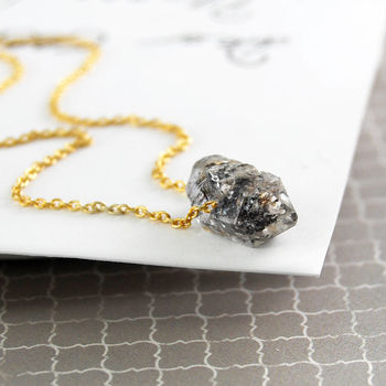 Herkimer Diamond April Birthstone Nugget Necklace, 2 of 3