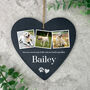 Personalised Pet Photo Slate Hanging Heart Decoration 15 X 16cm, thumbnail 2 of 8