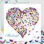 Rainbow Butterfly Heart Husband Birthday Card, thumbnail 1 of 12