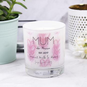 'Mum' Mother's Day Luxury Scented Glass Candle, 3 of 9