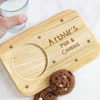 Personalised Stars Wooden Tea And Biscuit Coaster Tray, 2 of 11