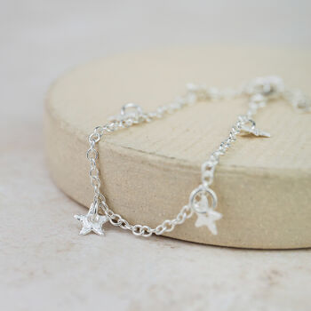 Sterling Silver Star Charm Bracelet, 3 of 5
