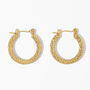 18 K Gold Grecian Hoop Earrings, thumbnail 1 of 6