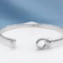 Personalised Silver Circle Clasp Bracelet Bangle, thumbnail 7 of 9