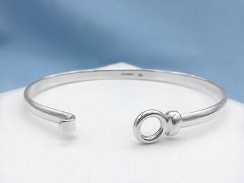 Personalised Silver Circle Clasp Bracelet Bangle, 7 of 9