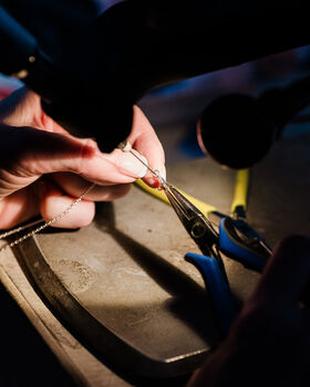 Silver Organic Dog Nose Cast Print Necklace, 7 of 8