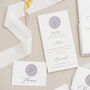 Wedding Menus With Lilac Wax Seals, thumbnail 2 of 2