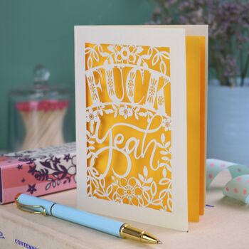 Fuck Yeah Papercut Congratulations Card, 6 of 6