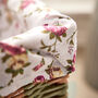 Wicker Storage Basket With Rose Lining, thumbnail 5 of 5