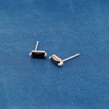 Onyx Stone Stud Earrings, Black Stone Studs, January Birthstone, 3 of 7