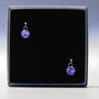 Sapphire Blue Round Glass Drop Earrings, thumbnail 7 of 12
