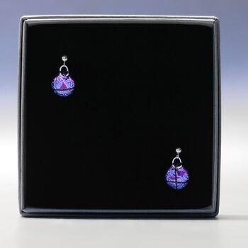 Sapphire Blue Round Glass Drop Earrings, 7 of 12