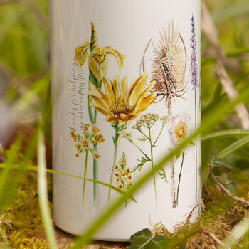 Inky Wildflower Metal Water Bottle With Personalisation, 6 of 12
