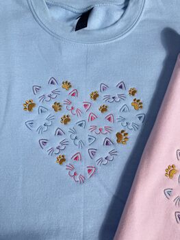 Cat Heart Embroidered Sweatshirt, 4 of 5