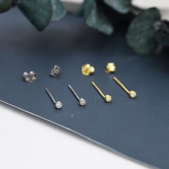 Extra Tiny 2mm Cz Stud Earrings, 7 of 12