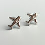 Sterling Silver Plane Stud Earrings, thumbnail 1 of 6