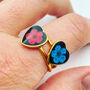 Real Narcissus Adjustable Ring Hand Made Heart, thumbnail 1 of 9