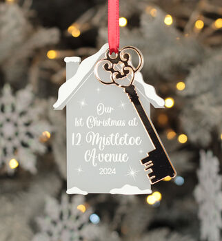 1st Christmas At A New Home Key 3D Acrylic Decoration, 2 of 5