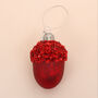 G Decor Glittery Glass Acorn Christmas Tree Ornaments, thumbnail 5 of 7