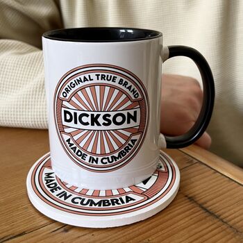 Personalised Original Made In Mug And Coaster For Dad, 2 of 2