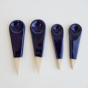 Handmade Royal Blue Ceramic Salt Or Spice Spoon, 4 of 8