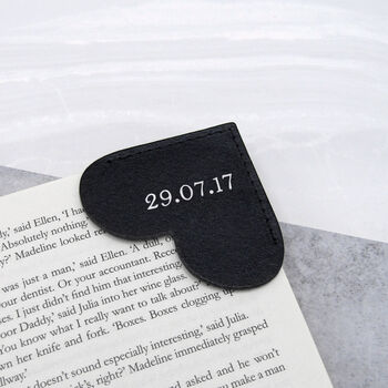 Handmade Date Personalised Leather Corner Bookmark, 2 of 9
