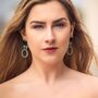 Black Onyx, Turquoise Gold Drop Earrings, thumbnail 6 of 6