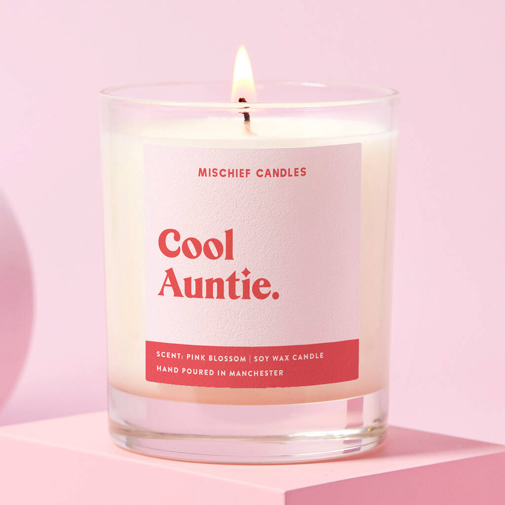 Auntie To Be Funny Gift Soy Wax Candle Cool Auntie, 1 of 3