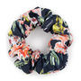 Tokoriki Black And Coral Floral Scrunchie, thumbnail 2 of 2