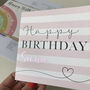 Happy Birthday Pink Stripe Card, thumbnail 5 of 8