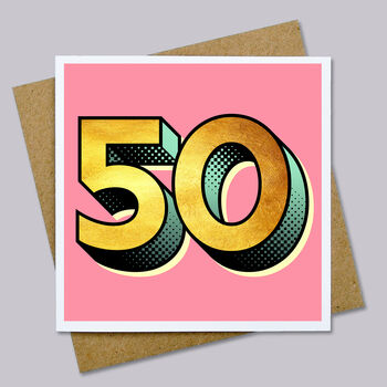 Golden Fifty 50th Birthday Card, 2 of 2