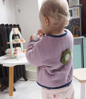 Baby And Child's Quilted Coat With Daisy Flower, 4 of 9
